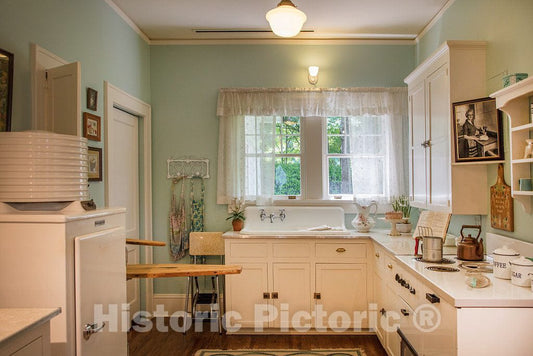 Photo - Kitchen in The Billy Graham Homeplace, Boyhood Home of The famed Protestant Evangelist, in Charlotte, North Carolina- Fine Art Photo Reporduction