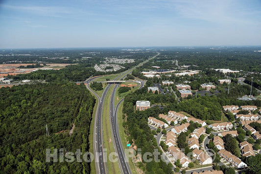 Photo - Aerial View of The Governor James G. Martin Freeway, an Outer Interstate-Highway beltway Around Charlotte, North Carolina- Fine Art Photo Reporduction