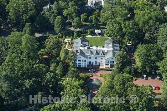 Photo- Aerial View of The Duke Mansion Outside Charlotte, in Mecklenburg County, North Carolina 3 Fine Art Photo Reproduction