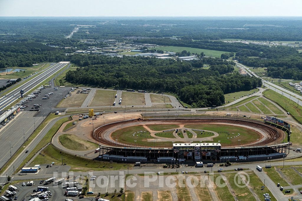 Photo- Aerial View of The Dirt Track, one of Three Racing Tracks, Including a Four-Lane dragstrip, at The Charlotte Motor Speedway in The Charlotte Suburb of Concord, North Carolina