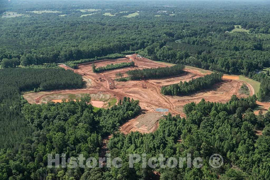 Photo - Aerial View of an Excavation site, Most Likely for Another housing sudvisision, on The East Side of Booming Charlotte, North Carolina- Fine Art Photo Reporduction