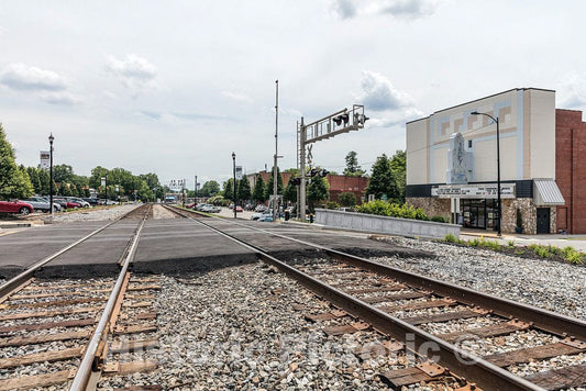 Photo - As in Many Southern U.S. Towns, Railroad Tracks bisect Downtown in Kings Mountain, North Carolina- Fine Art Photo Reporduction