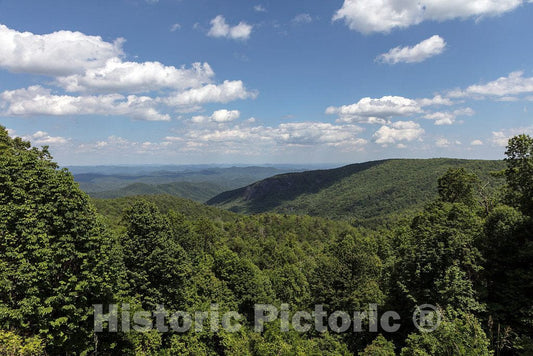 Photo - View of The Blue Ridge Mountains from a Blue Ridge Parkway Overpass, Near Pineola in Avery County, North Carolina- Fine Art Photo Reporduction