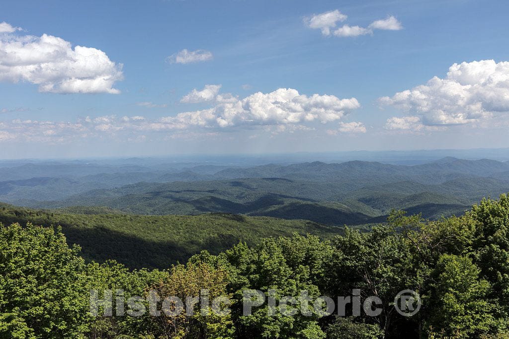 Photo- View of The Blue Ridge Mountains from a Blue Ridge Parkway Overlook Near Linville in Avery County, North Carolina 1 Fine Art Photo Reproduction