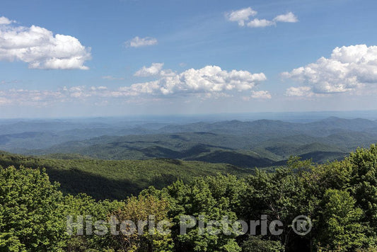 Photo- View of The Blue Ridge Mountains from a Blue Ridge Parkway Overlook Near Linville in Avery County, North Carolina 1 Fine Art Photo Reproduction