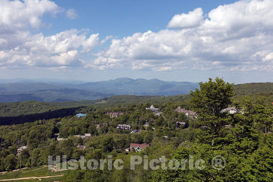 Photo - View of The prosperous Skiing and Summer Recreation Town of Beech Mountain, and The Blue Ridge Mountains Below- Fine Art Photo Reporduction