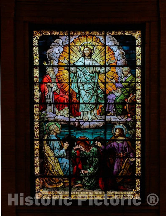 Photo- Stained-Glass Window at The Catholic Basilica of St. Lawrence in Asheville, North Carolina 3 Fine Art Photo Reproduction