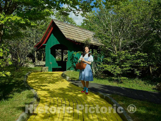 Photo- Ashley Harkins as Dorothy Along The Yellow Brick Road at The Land of Oz, an Unusual Theme Park at Beech Mountain, North Carolina 4 Fine Art Photo Reproduction