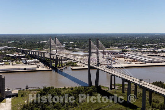 Photo- The Talmadge Memorial Bridge, Spanning The Savannah River Between Downtown Savannah, Georgia, and Hutchinson Island 1 Fine Art Photo Reproduction