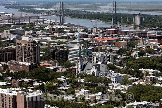 Photo- an Aerial View of Savannah, Georgia 10 Fine Art Photo Reproduction