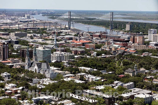 Photo- an Aerial View of Savannah, Georgia 11 Fine Art Photo Reproduction
