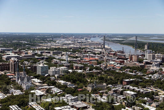 Photo- an Aerial View of Savannah, Georgia 12 Fine Art Photo Reproduction