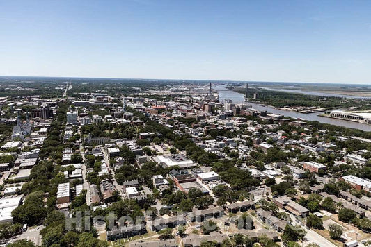 Photo- An aerial view of Savannah, Georgia 13 Fine Art Photo Reproduction