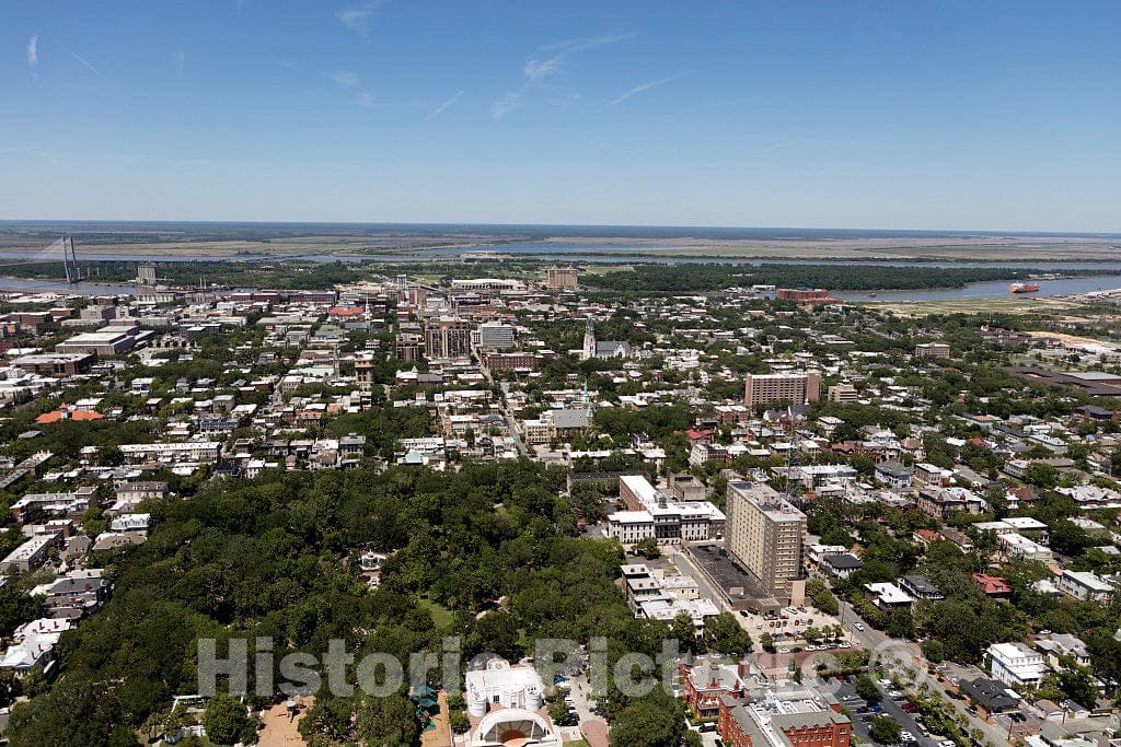 Photo- an Aerial View of Savannah, Georgia 4 Fine Art Photo Reproduction
