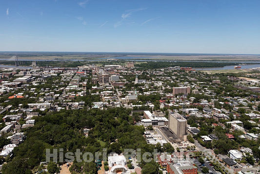 Photo- an Aerial View of Savannah, Georgia 4 Fine Art Photo Reproduction