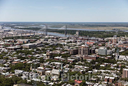 Photo- an Aerial View of Savannah, Georgia 5 Fine Art Photo Reproduction