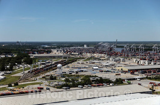 Photo- An aerial view of a busy area around the Port of Savannah, Georgia 3 Fine Art Photo Reproduction