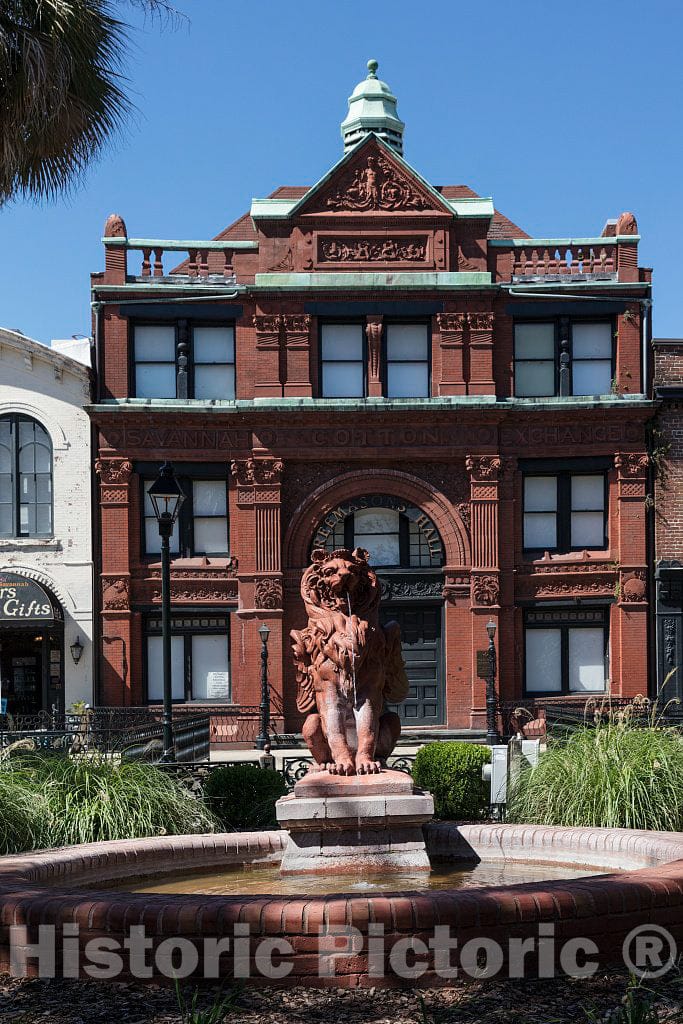 Photograph - A view of Savannah's old Cotton Exchange Building was completed in 1887 during the era when Savannah ranked first as a cotton seaport on the Atlantic and second in the world 1