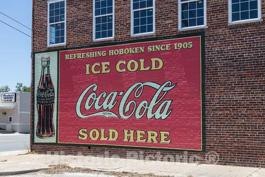 Photo - Old Coca-Cola Sign with Some Local Identification in Hoboken, Georgia- Fine Art Photo Reporduction