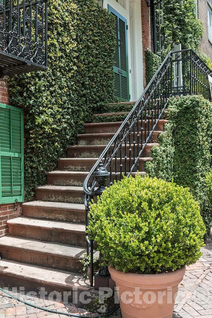 Photo - Elegant Stairway in Savannah, Georgia- Fine Art Photo Reporduction