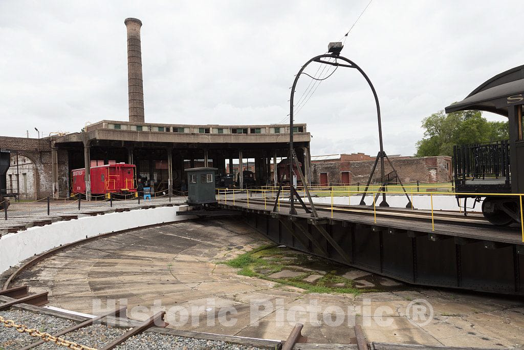 Photo - Railroad Turntable at The Georgia State Railroad Museum at The Georgia State Railroad Museum on The Grounds of The Old Central of Georgia Railway Savannah Shops