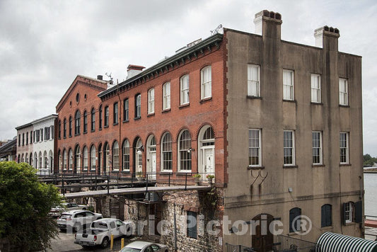 Photo- Old Factors' Row Cotton Warehouses and Offices of Cotton Factors, or Brokers on The Savannah, Georgia, Waterfront 4 Fine Art Photo Reproduction
