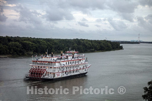 Photo- The Georgia Queen Tourist Paddle Wheel Riverboat Plies The Busy Savannah River in Savannah, Georgia 1 Fine Art Photo Reproduction