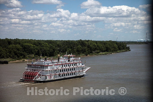 Photo- The Georgia Queen Tourist Paddle Wheel Riverboat Plies The Busy Savannah River in Savannah, Georgia 2 Fine Art Photo Reproduction