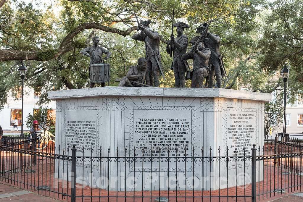 Photograph- Savannah, Georgia's, Haitian Monument on Franklin Square, which commemorates the contribution of the Chasseurs-Volontaires de Saint-Domingue to the fight for an independent America