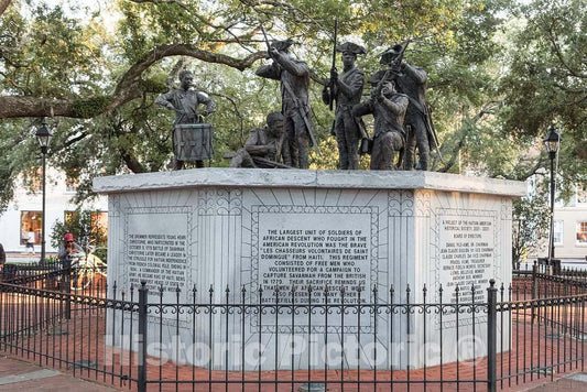 Photograph- Savannah, Georgia's, Haitian Monument on Franklin Square, which commemorates the contribution of the Chasseurs-Volontaires de Saint-Domingue to the fight for an independent America