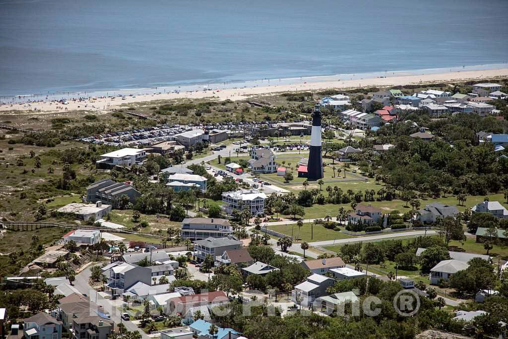 Photo - Aerial view of Tybee Island, Georgia, and the Tybee Island Lighthouse- Fine Art Photo Reporduction