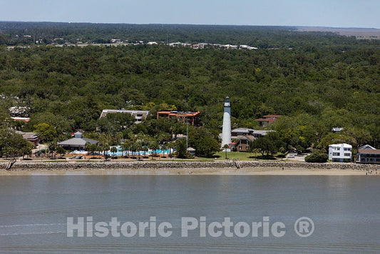 Photo - Aerial View of The St. Simons Island, Georgia, Lighthouse Museum- Fine Art Photo Reporduction