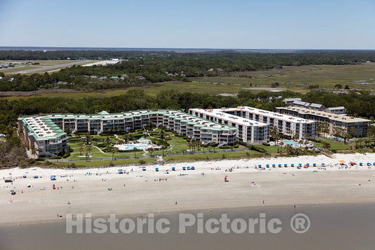 Photo - Area View of a Seaside condominium or Motel Complex on St. Simons Island, Georgia- Fine Art Photo Reporduction