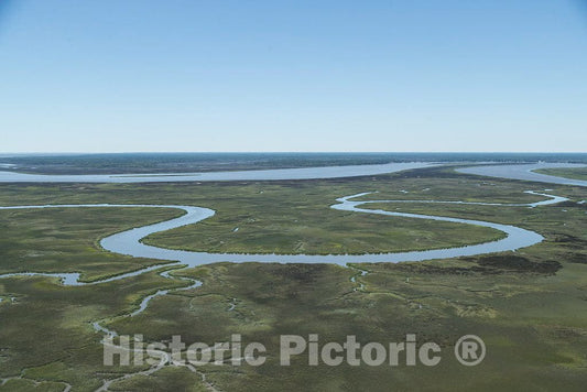 Photo - Aerial View of The Little Ogeechee River, Near Montgomery, Georgia- Fine Art Photo Reporduction