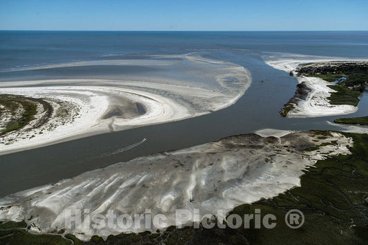 Photo- Aerial Photo of The Mouth of Blackbeard Creek on Sapelo Island, Georgia, South of Savannah 1 Fine Art Photo Reproduction