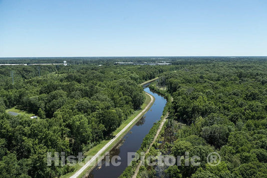 Photo - Aerial View of The Pipe Makers Canal, which Winds Through marshes in Savannah, Georgia- Fine Art Photo Reporduction