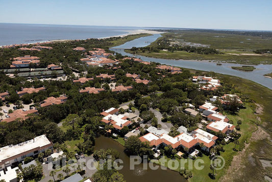 Photo- an Aerial View of Sea Island, a privately Owned, Wealthy Enclave in Glynn County, Georgia 10 Fine Art Photo Reproduction
