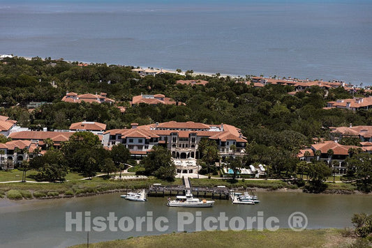 Photo- An aerial view of Sea Island, a privately owned, wealthy enclave in Glynn County, Georgia 4 Fine Art Photo Reproduction