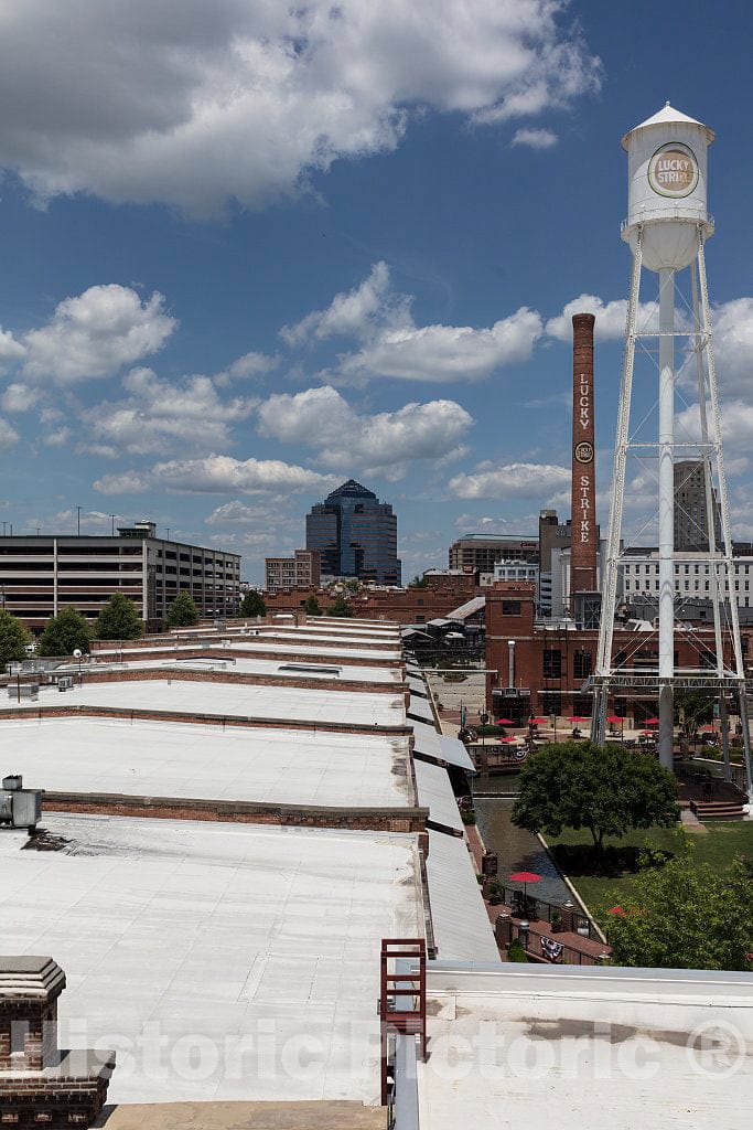Photo- The Landmark Lucky Strike Cigarette Tower in The American Tobacco Neighborhood, Locally Called The American Tobacco Campus, in Durham, North Carolina 2 Fine Art Photo
