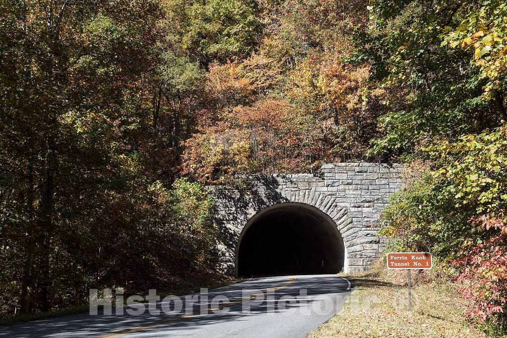 Photo - The Ferrin Knob Tunnel in Buncombe County, North Carolina, one of 25 Tunnels Along The North Carolina Portion of The Blue Ridge Parkway- Fine Art Photo Reporduction