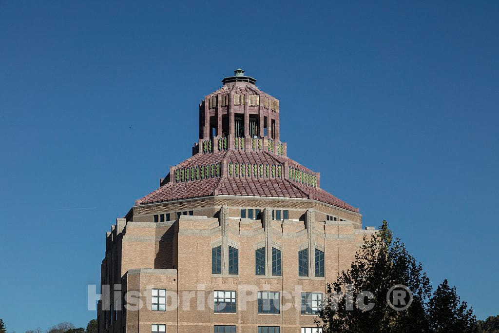 Photo - Tower of The Landmark, Art Deco-Style City Hall Building in Downtown Asheville, North Carolina- Fine Art Photo Reporduction