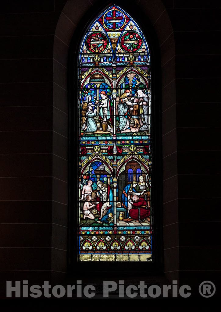 Photo- Stained Glass Window Inside Christ Episcopal Church in Raleigh, North Carolina, one of The First Gothic Reivival Churches in The American South 4 Fine Art Photo Reproduction