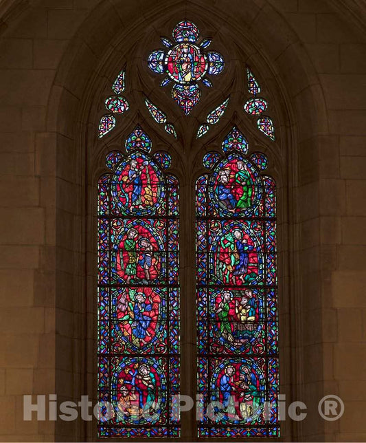 Photo- Stained-Glass Window, one of 77, in The Duke University Chapel on The Campus of The University in Durham, North Carolina 2 Fine Art Photo Reproduction