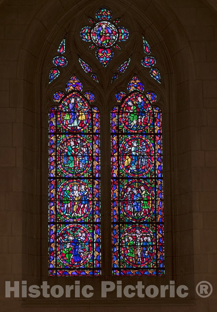 Photo- Stained-Glass Window, one of 77, in The Duke University Chapel on The Campus of The University in Durham, North Carolina 1 Fine Art Photo Reproduction