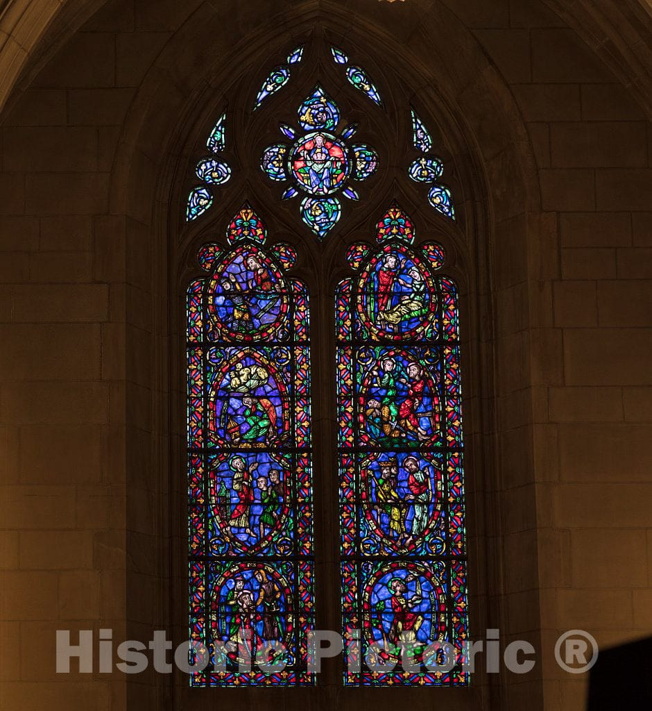 Photo- Stained-Glass Window, one of 77, in The Duke University Chapel on The Campus of The University in Durham, North Carolina 3 Fine Art Photo Reproduction