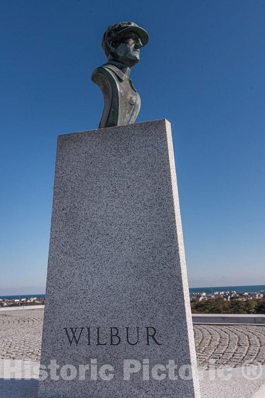 Photo- Statue of Wilbur Wright, Part of The Wright Brothers National Memorial in Kill Devil Hills, North Carolina, commemorates The First Successful, sustained 1 Fine Art Photo