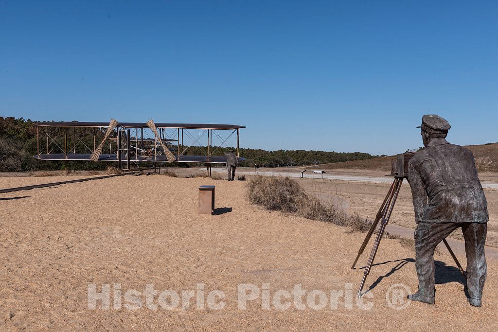 Photo- Part of a Tableau of Bronze Statues Depicting The First Successful, sustained, Power Flight of a Heavier-Than-air Machine 2 Fine Art Photo Reproduction