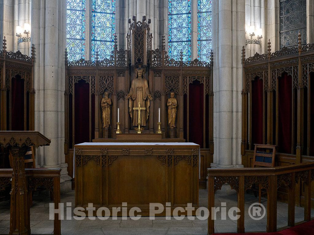 Photo - Altar of The Duke University Chapel on The Duke University Chapel on The university's Campus in Durham, North Carolina- Fine Art Photo Reporduction