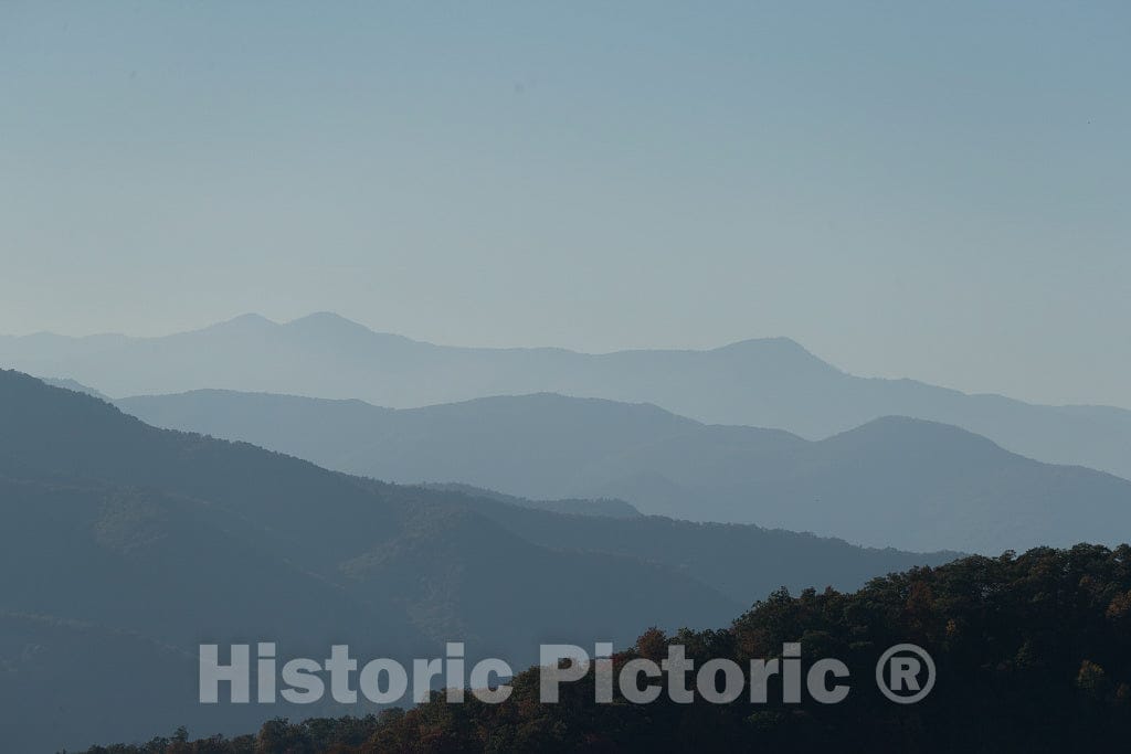 Photo - View of The Hazy Blue Ridge Mountains, Giving an idea of The Origin of Their Name, in Transylvania County, North Carolina- Fine Art Photo Reporduction