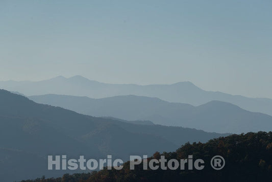 Photo - View of The Hazy Blue Ridge Mountains, Giving an idea of The Origin of Their Name, in Transylvania County, North Carolina- Fine Art Photo Reporduction